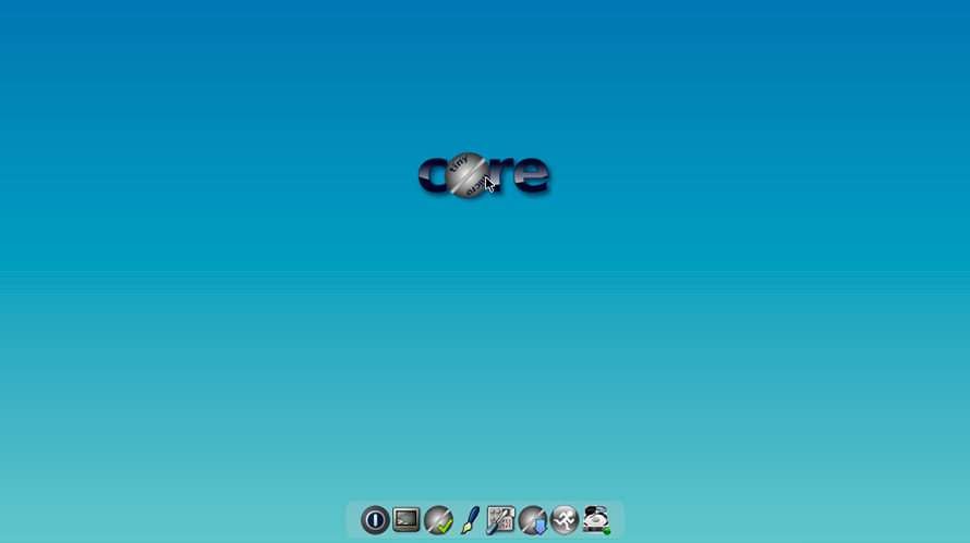 Captura de tela do Tiny Core Linux
